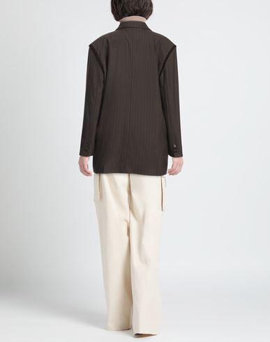 Woman Blazer Chocolate brown Size S Recycled polyester, Viscose, Elastane