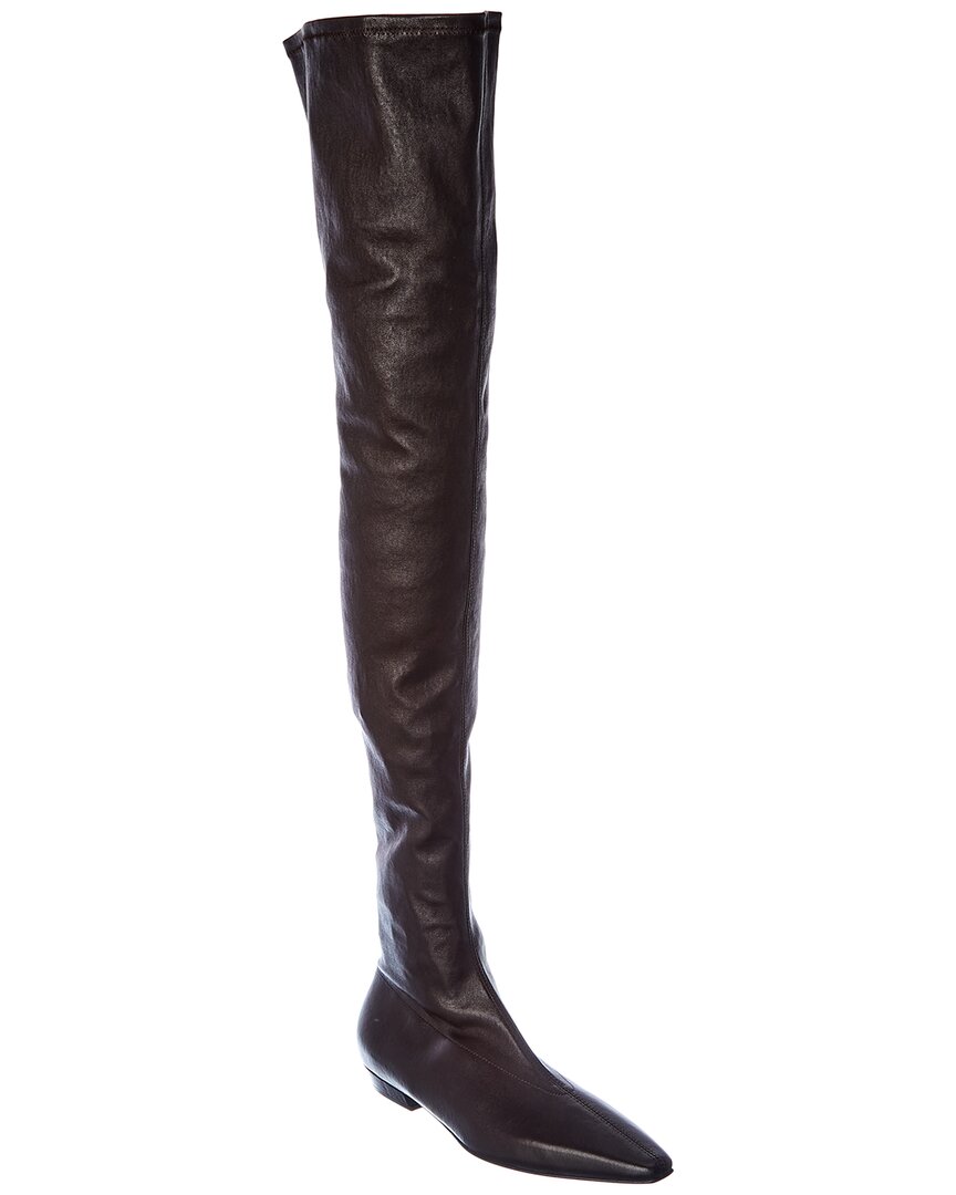 Almond Leather Over-The-Knee Boot