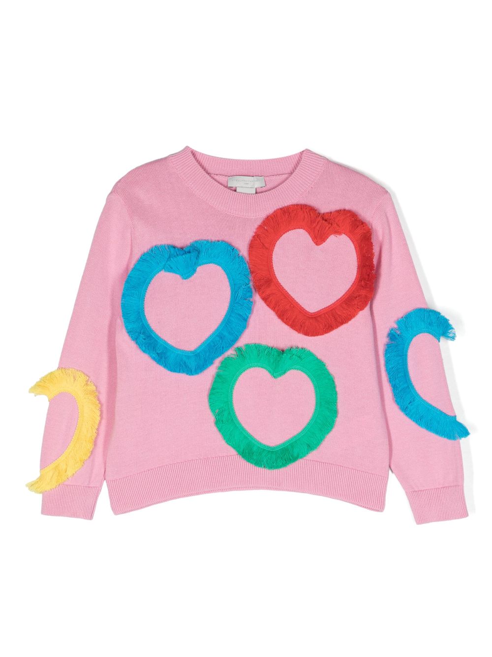Frayed-detail knitted jumper - Pink