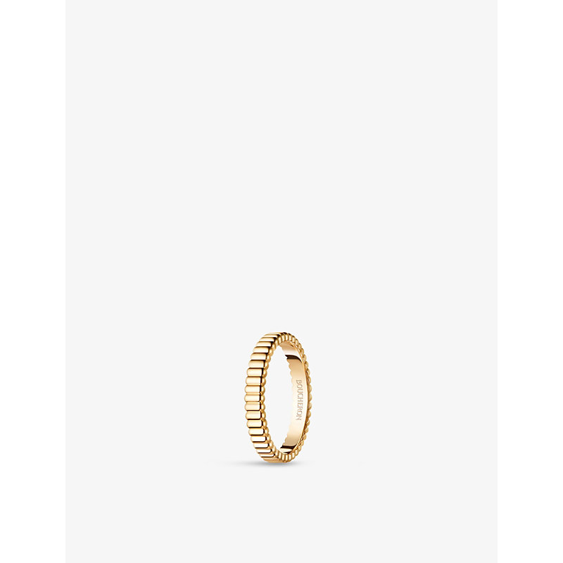Mens Yellow Quatre Grosgrain 18ct Yellow Gold Wedding Band 52mm