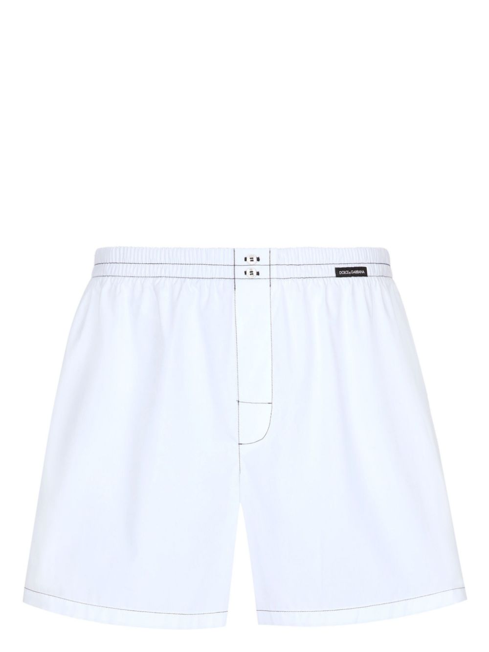 Logo-patch cotton boxers shorts - White