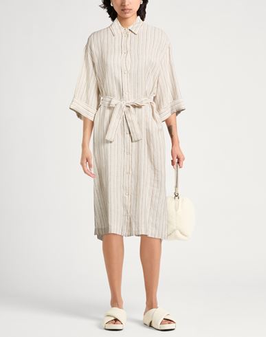 Woman Midi dress Beige Size 6 Linen