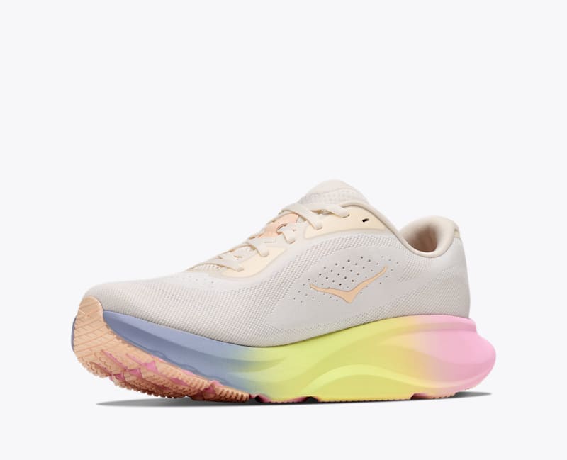 HOKA Women's Rincon 5 Shoes in Alabaster/Tangerine Glow