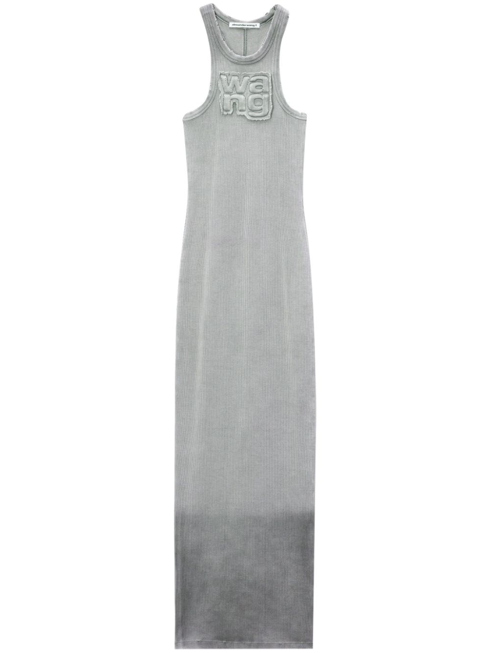 Logo-appliqué ombré maxi dress - Grey
