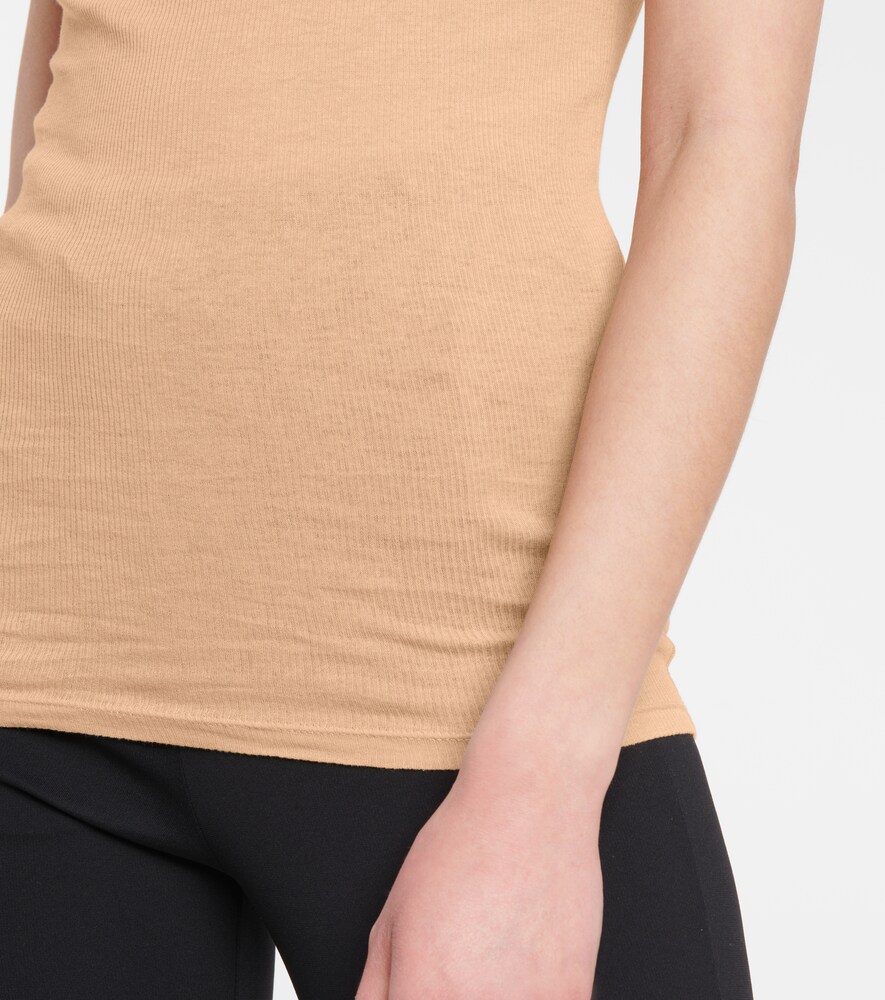 Ribbed-knit cotton tank top