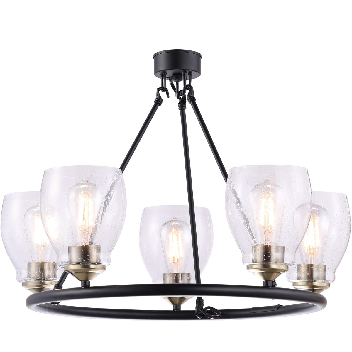 Winsley 5-Light Chandelier in Coal and Stained Bra