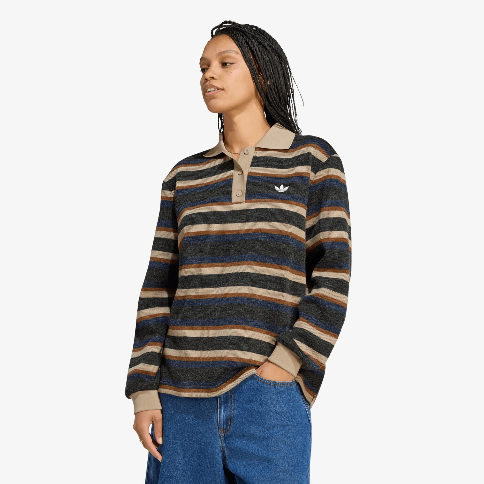 Sweater adidas Stripe Knitted Polo Black