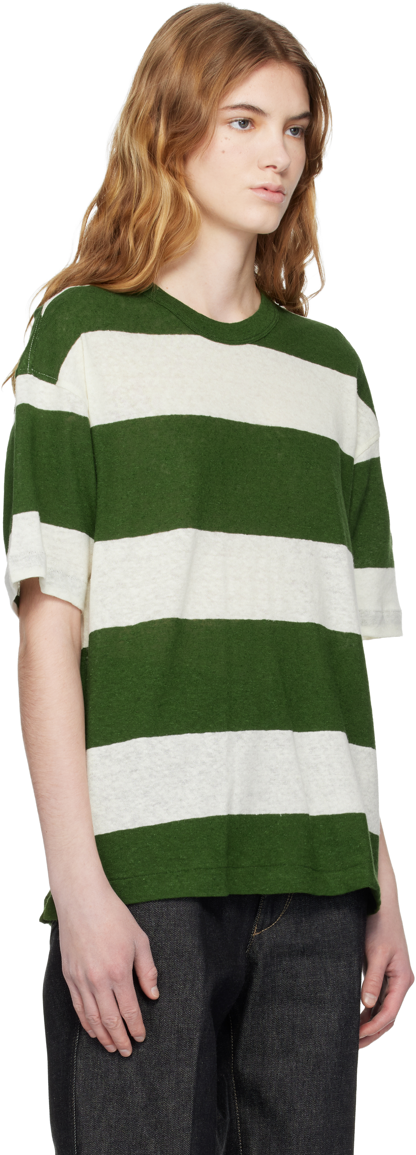 Green & Off-White Triple Stripe T-shirt