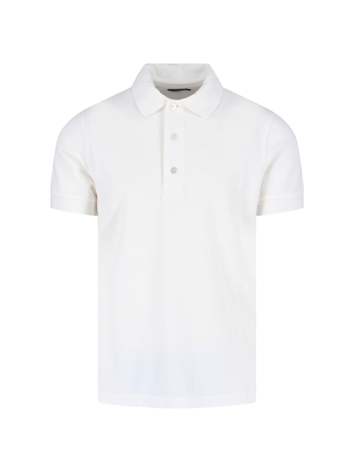 Lyocell-Cotton Polo Shirt with Mother-of-Pearl Buttons