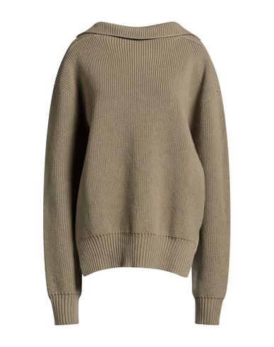 Woman Turtleneck Khaki Size L Virgin Wool