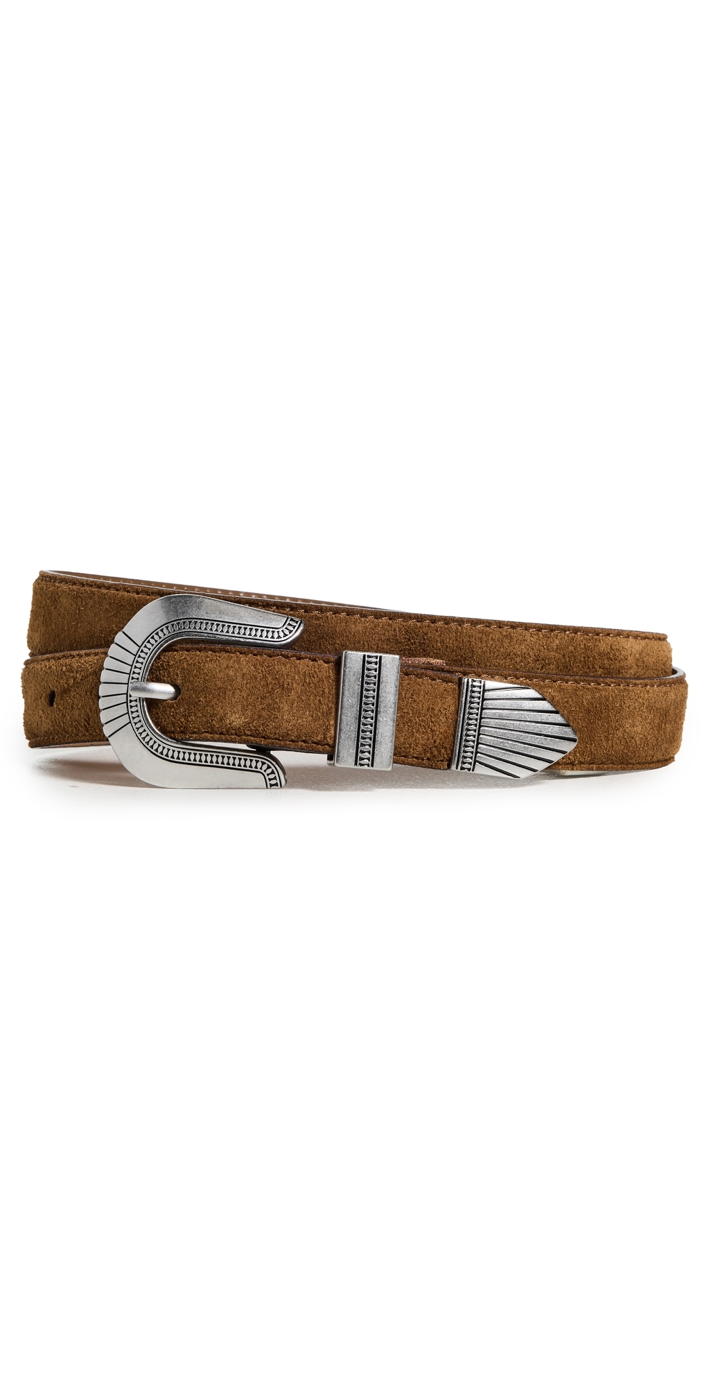 Overt Western Belt Warm Chestnut Suede