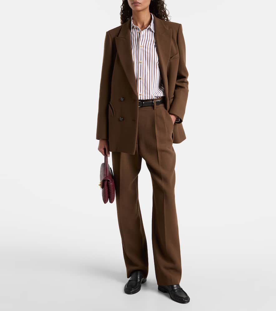 Blazé Milano Fox high-rise virgin wool crêpe wide-leg pants