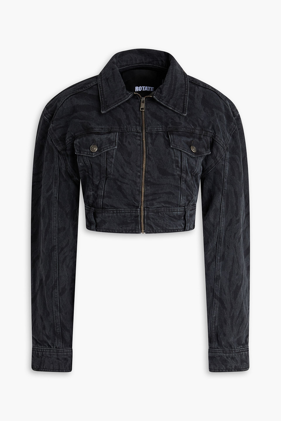 Cropped denim jacket - Black - DE 38