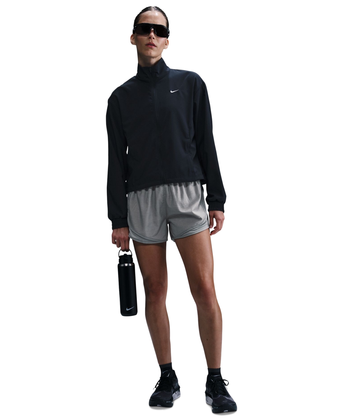 Women's Tempo Dri-fit Mid Rise Brief-Lined Running Shorts - Smkgry/ref