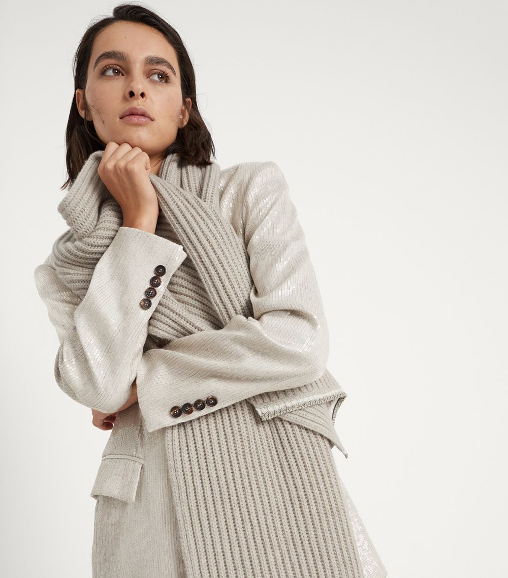 Cashmere Rib-Knit Scarf
