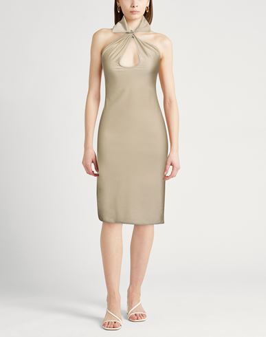 Woman Midi dress Beige Size 6 Polyamide, Elastane