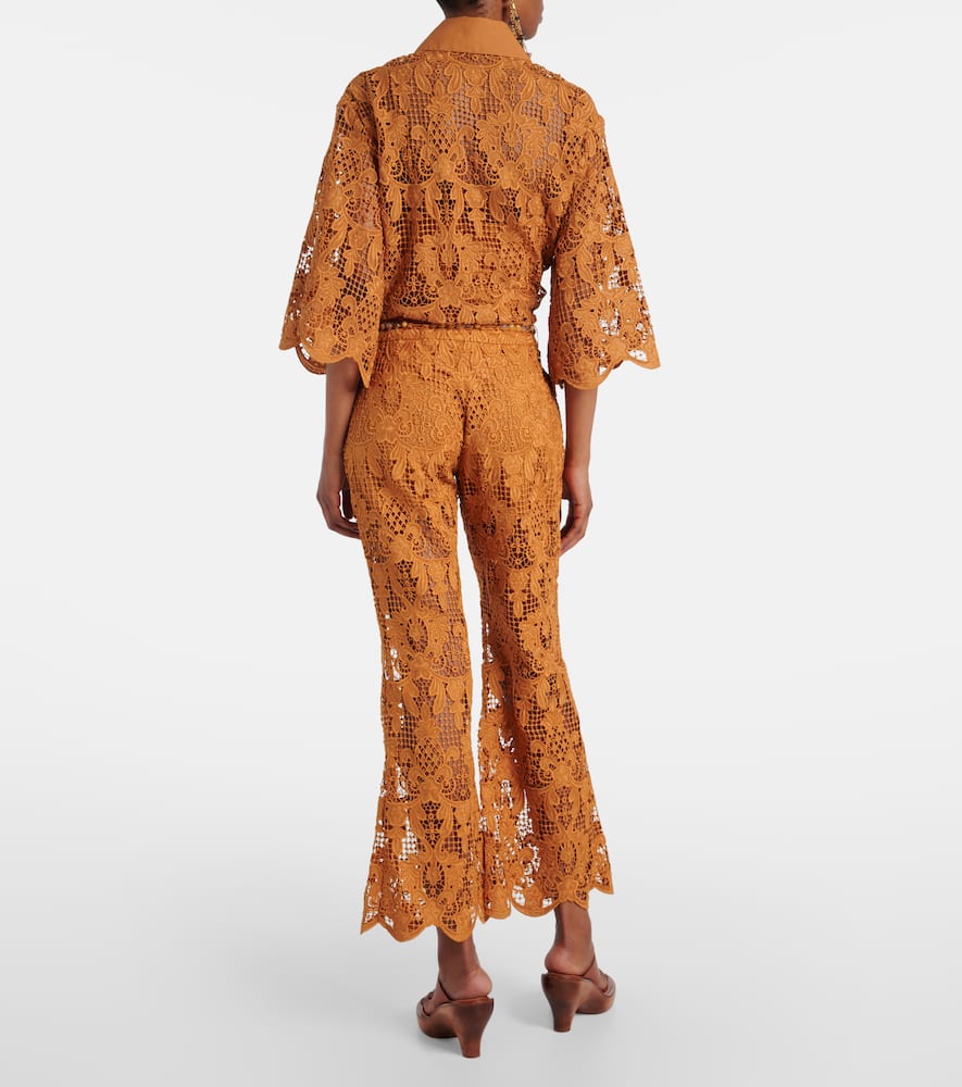 Coco scalloped lace flared pants