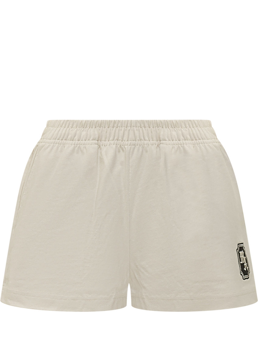 White Solid Shorts