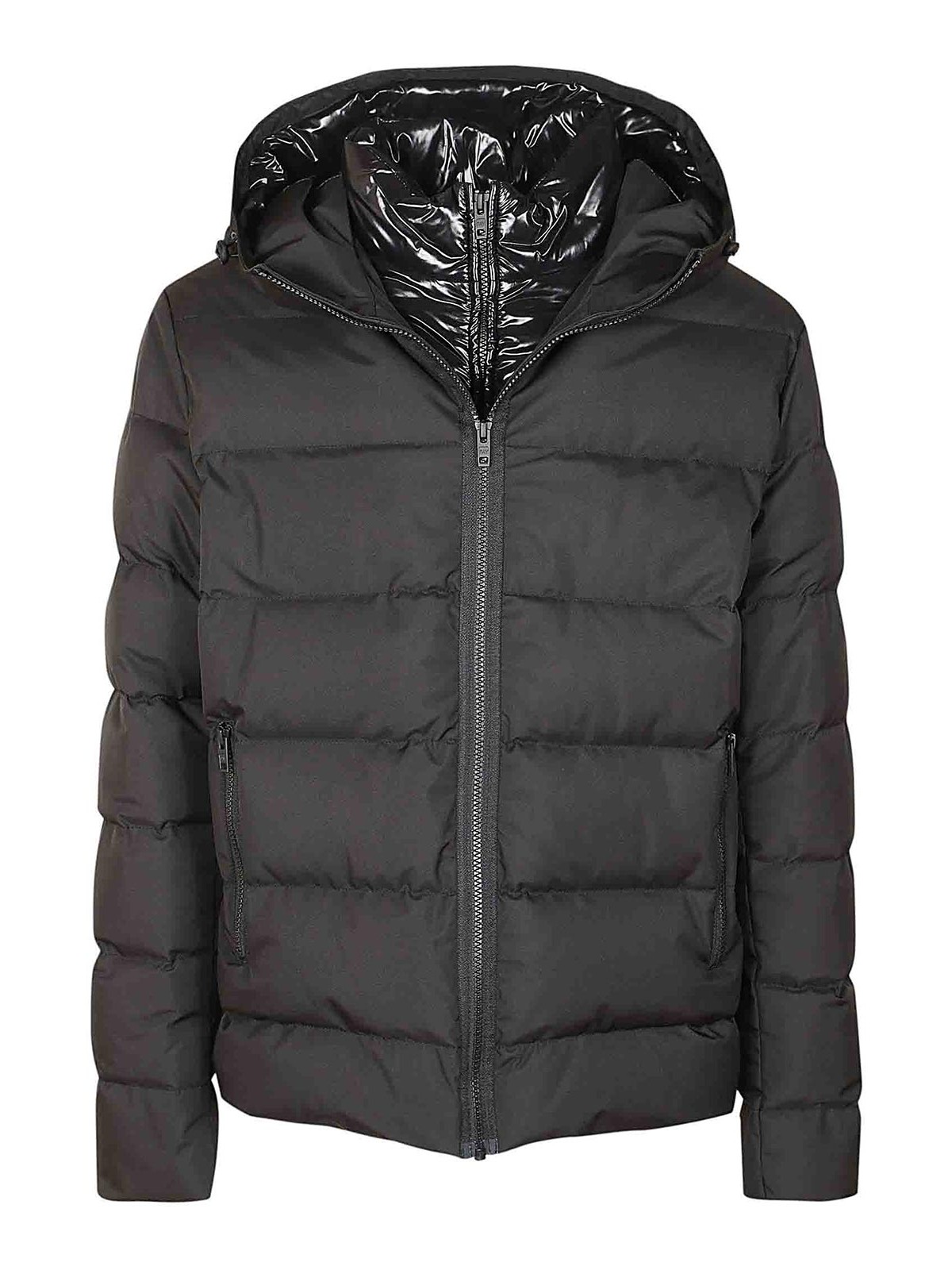 Double-front down jacket in water-repellent t