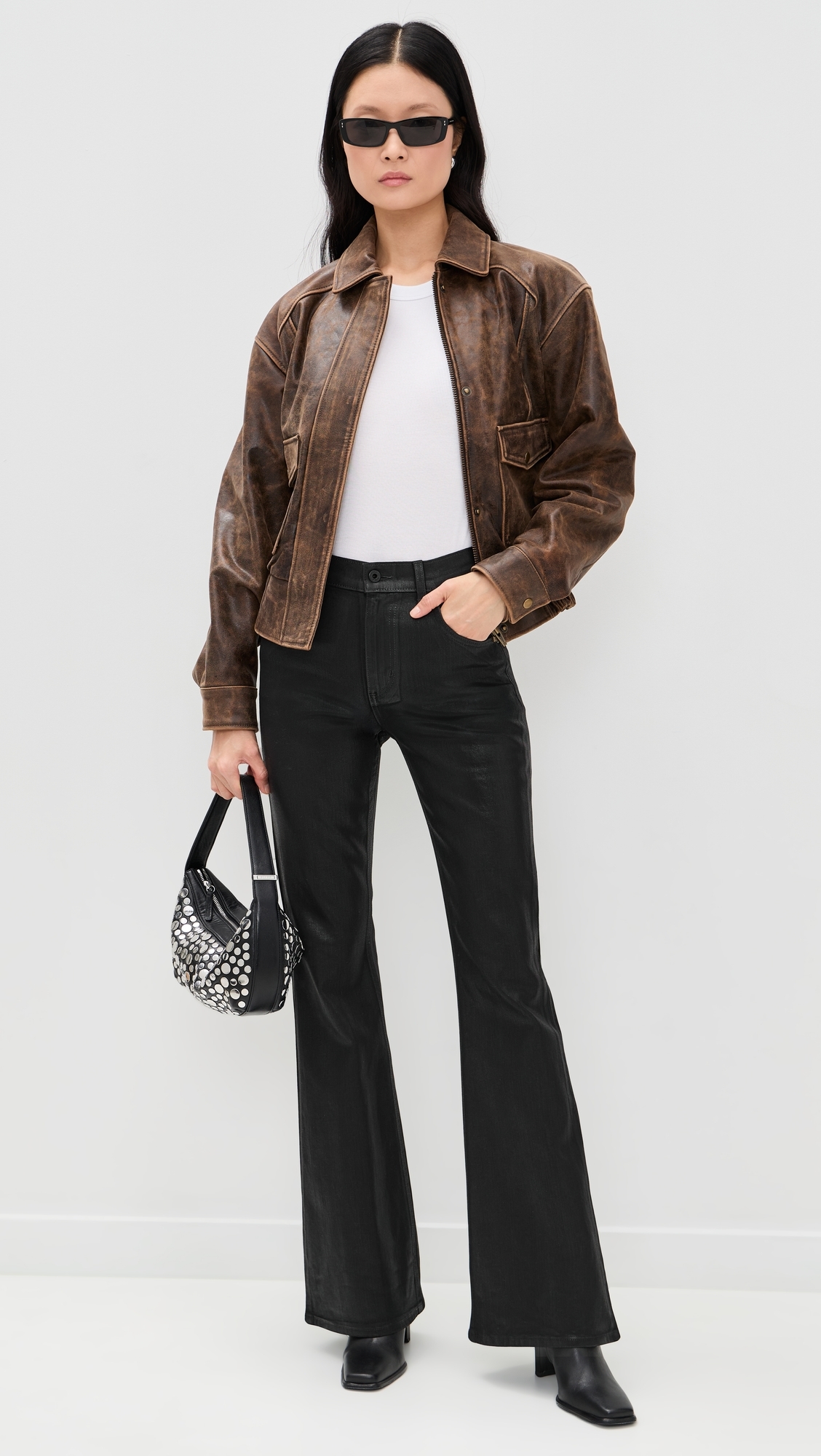 Bond Street Coated Jeans Coated Black