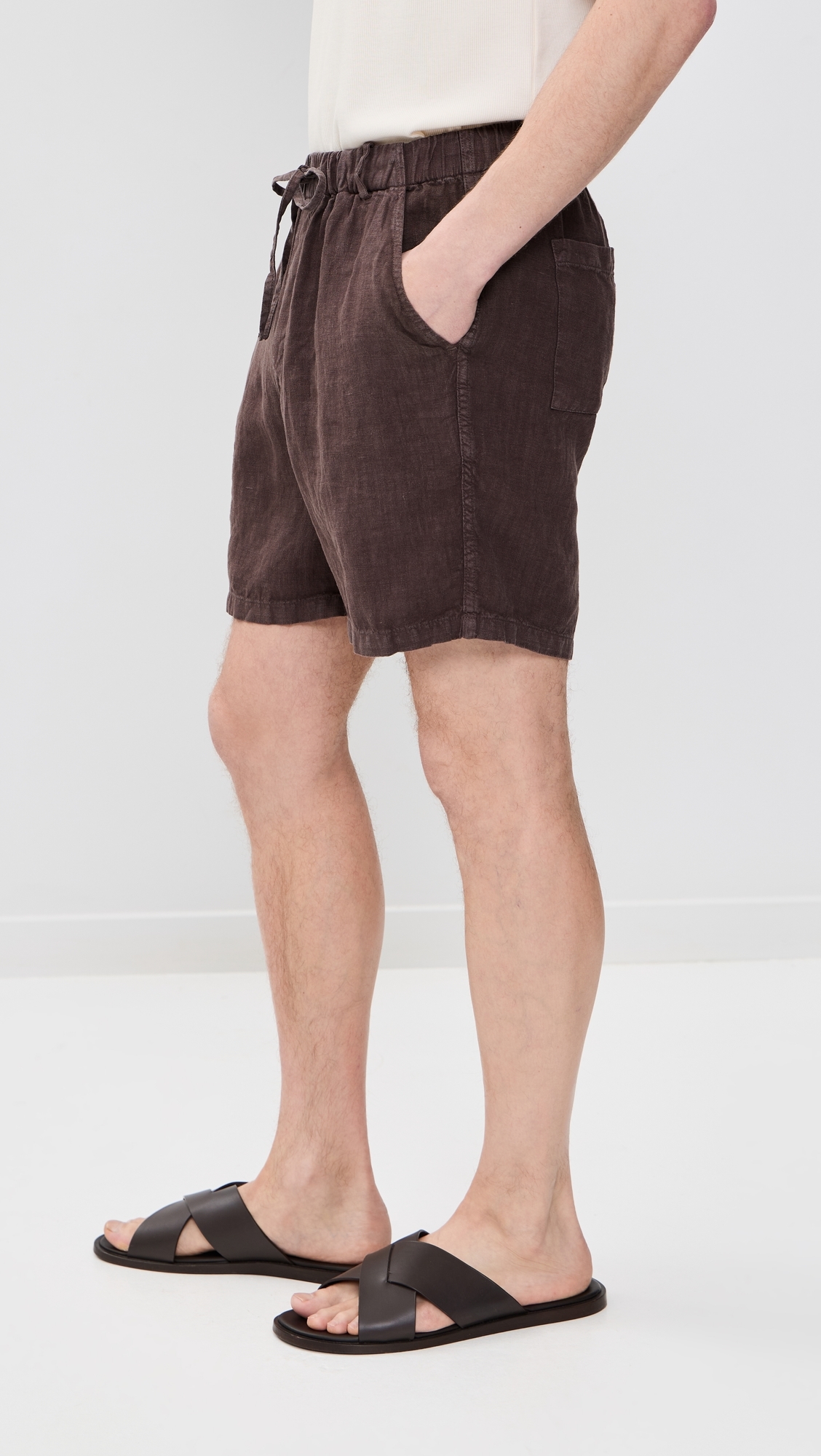 Linen Leisure Shorts Espresso