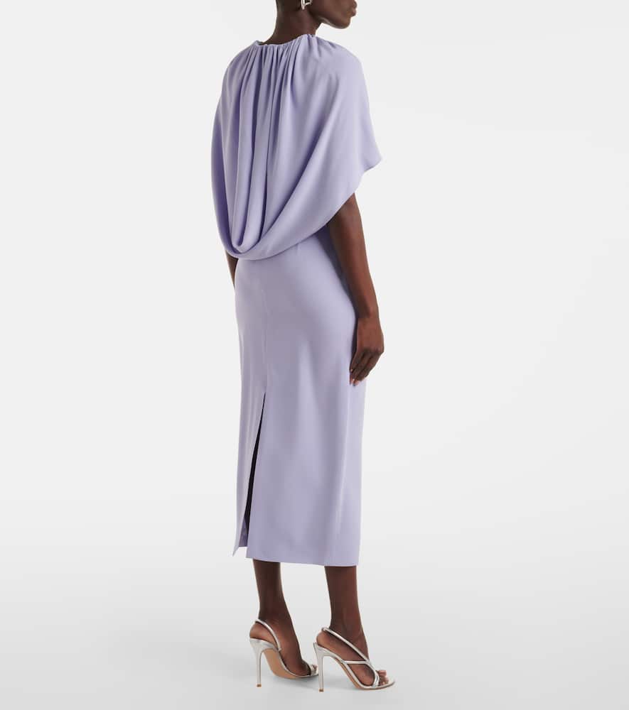 Caped crêpe satin cocktail dress