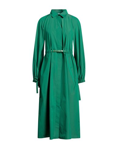 Woman Midi dress Green Size 2 Cotton