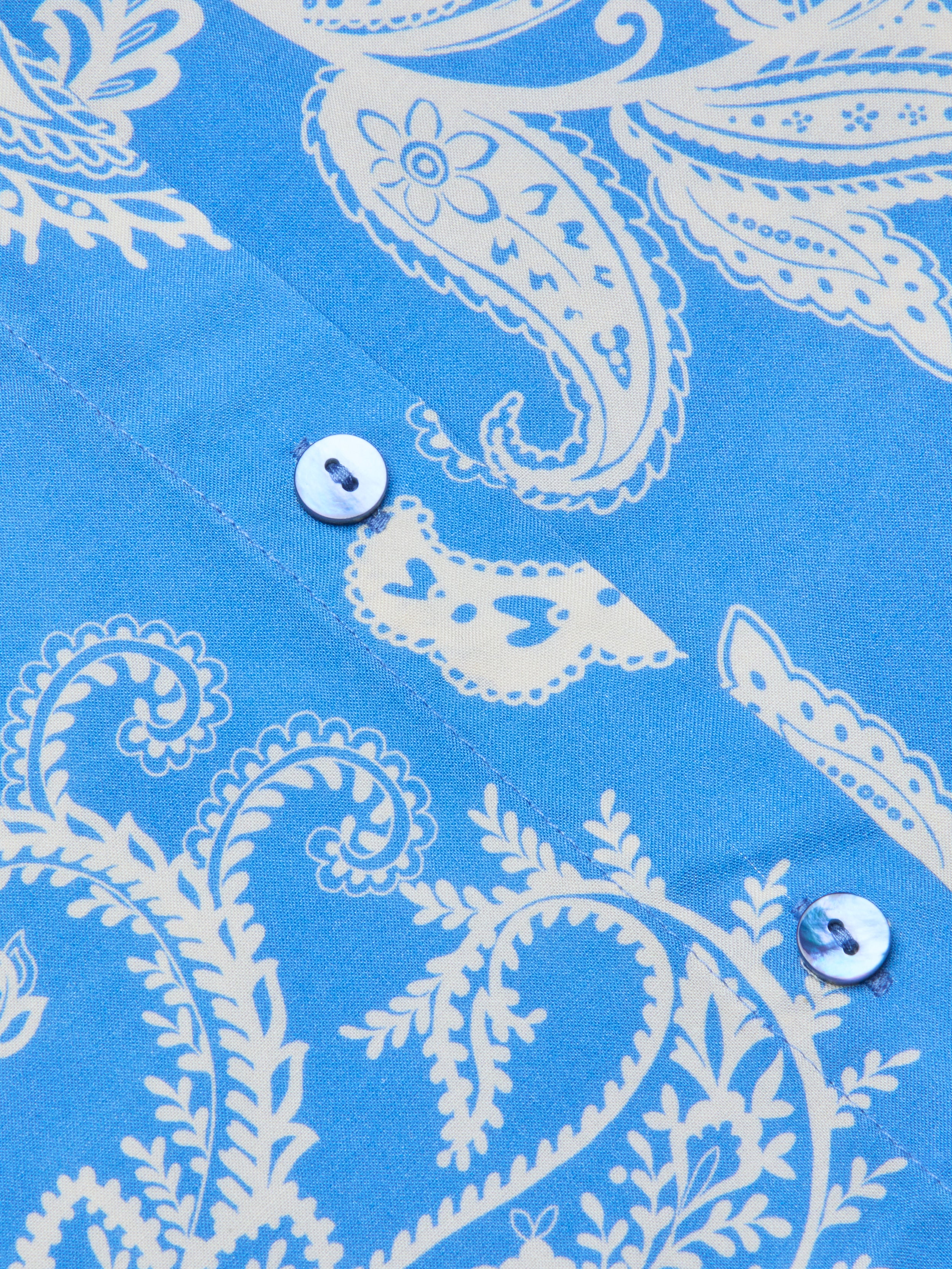 Holly Blouse Top In Regatta Blue/ivory Paisley