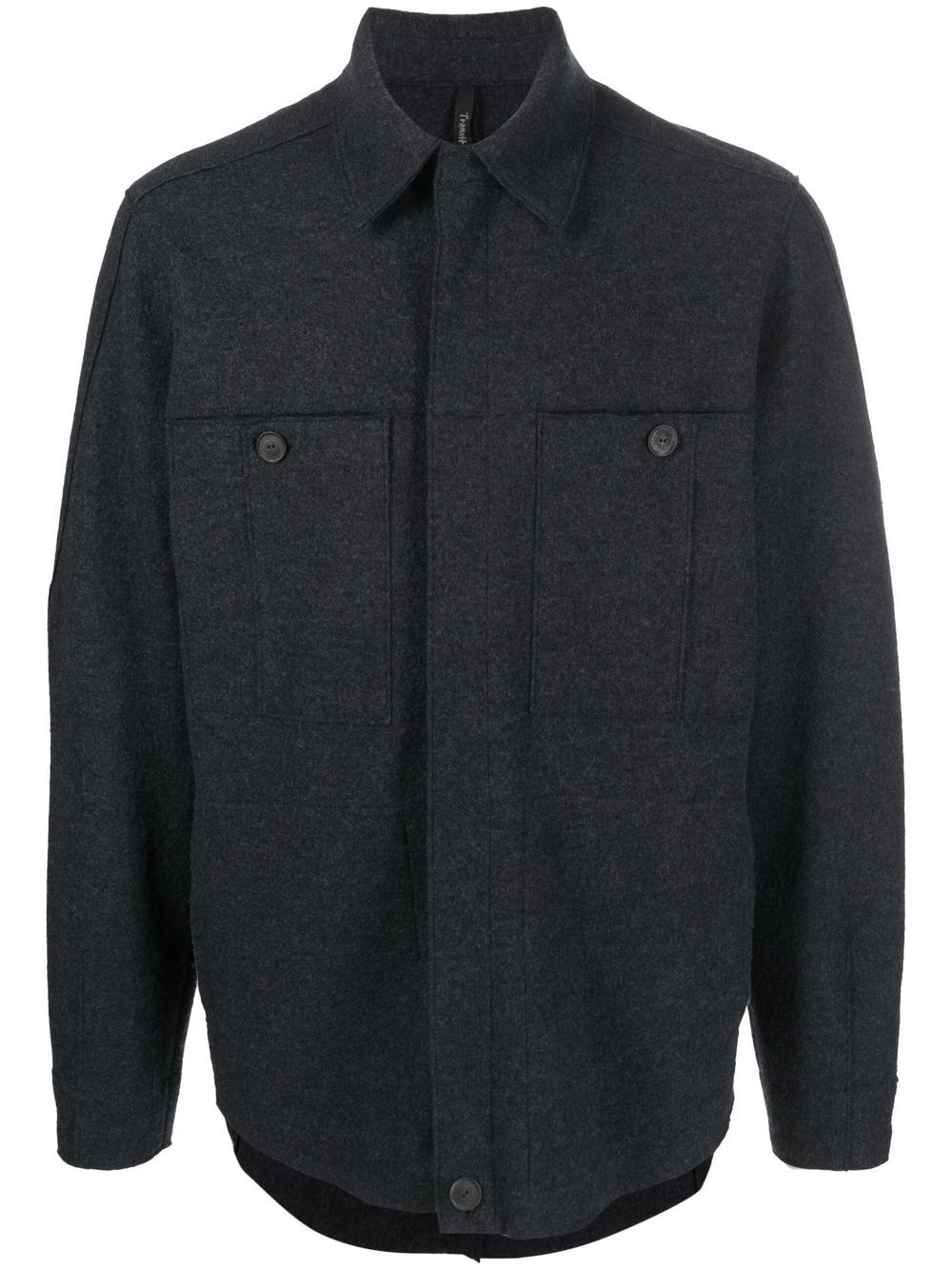 Pocket-detail shirt jacket - Grey