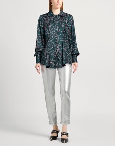 Woman Shirt Dark green Size 10 Silk
