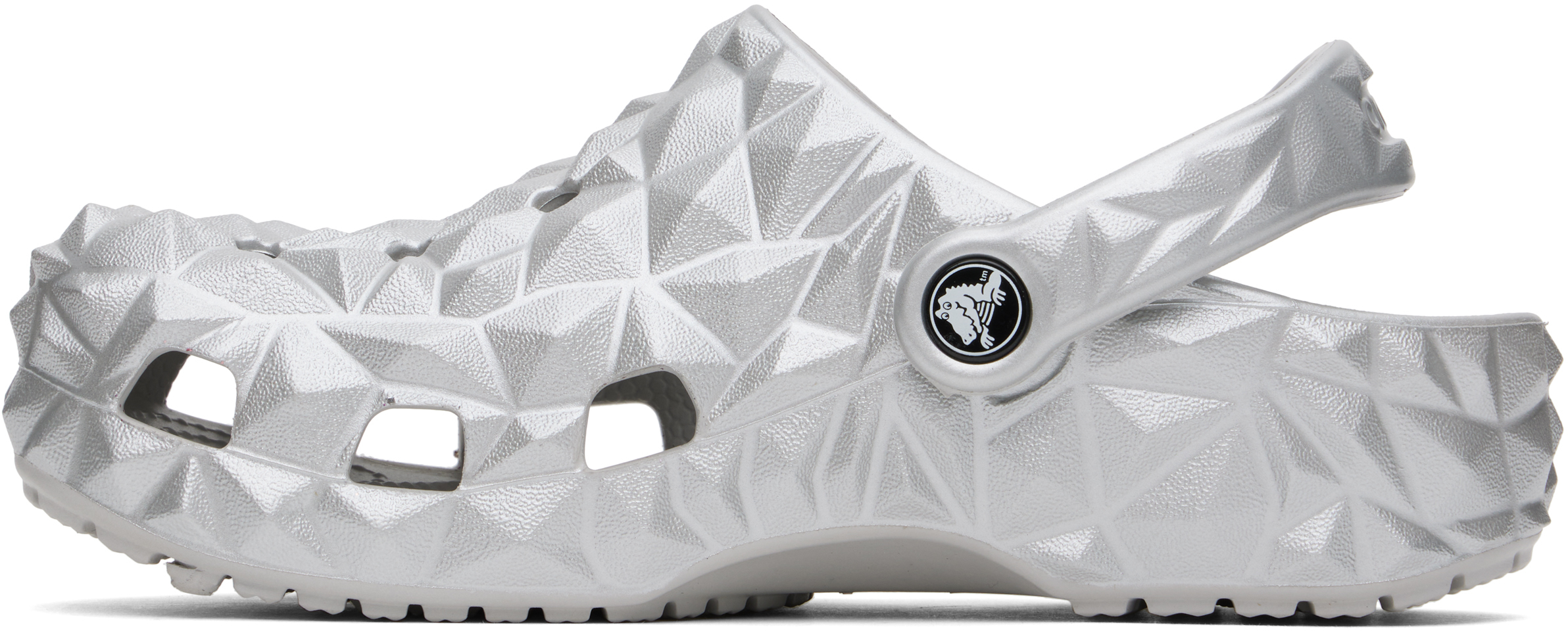 Crocs Silver Classic Metallic Geometric Clogs