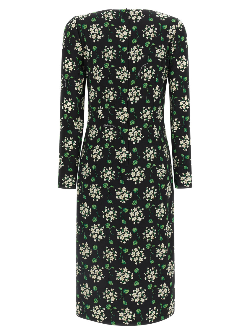 Dolce&Gabbana - floral stretch silk midi dress ruched