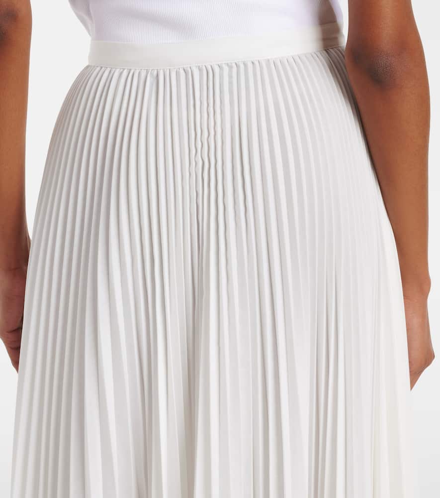 Plissé asymmetric muslin maxi skirt
