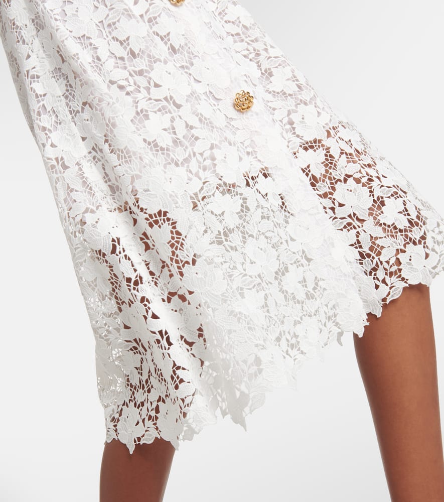 Embellished lace midi dress