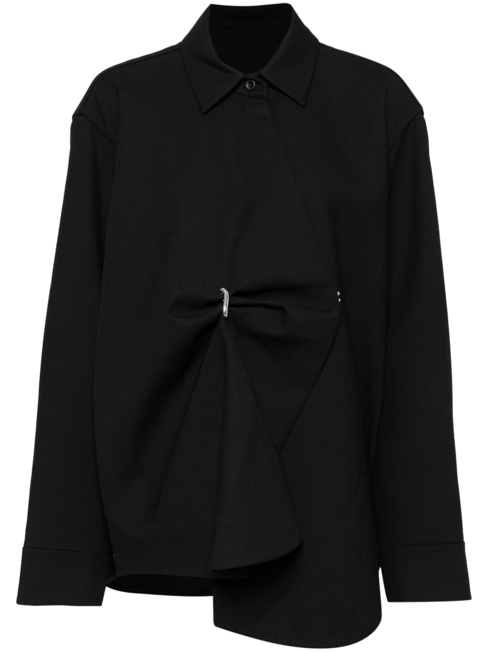 Oversize buttoned shirt jacket - Black