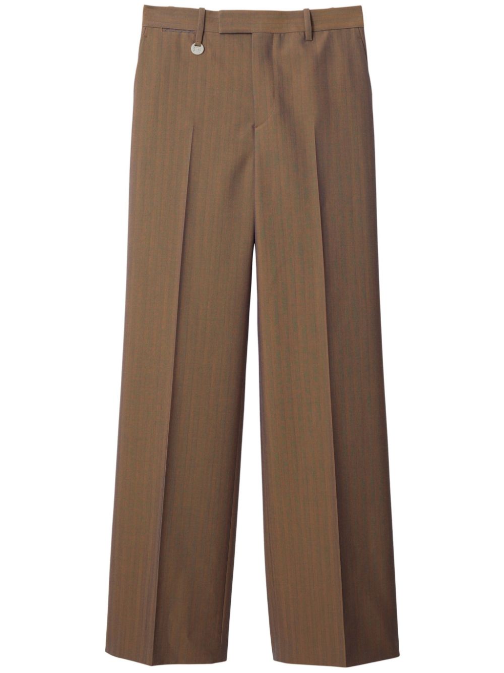 Striped straight-leg trousers - Brown