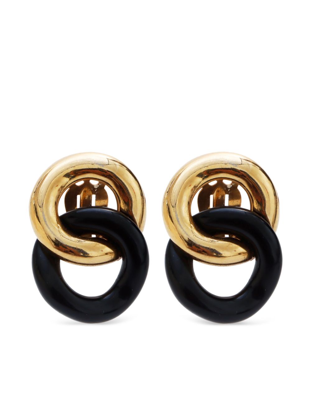 Gold-plated dangle earrings