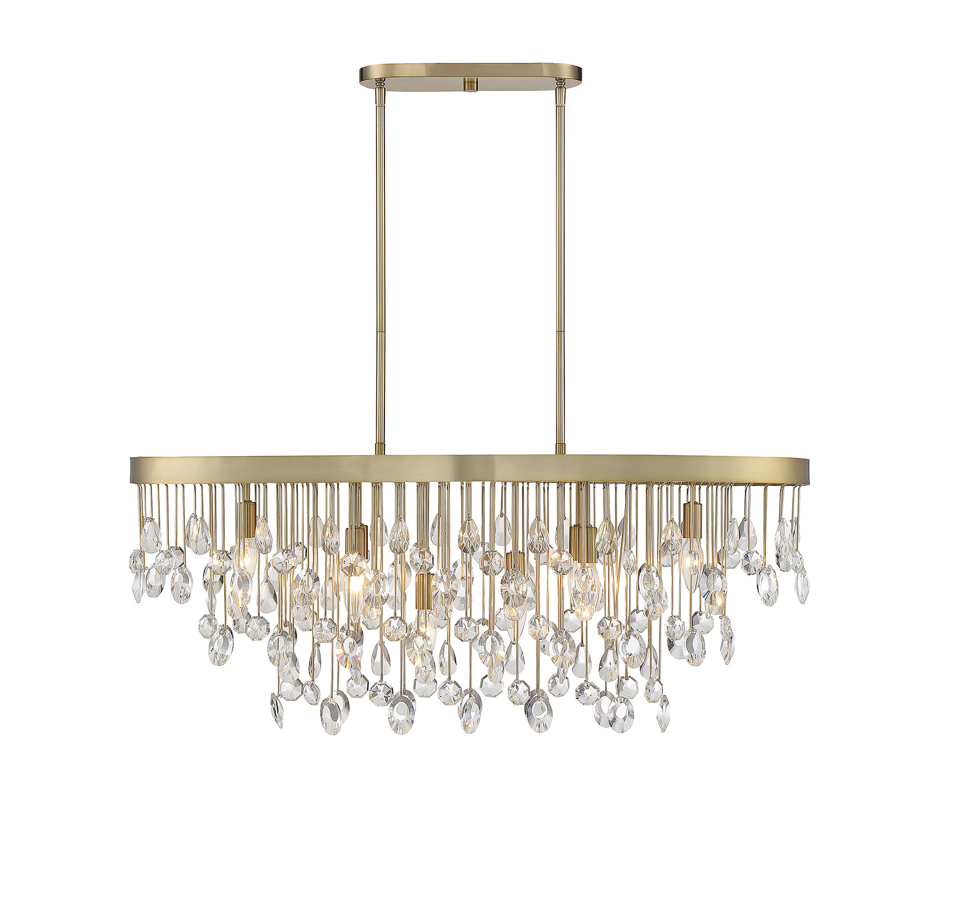 Savoy House Livorno 8-Light Linear Chandelier in Noble Bras