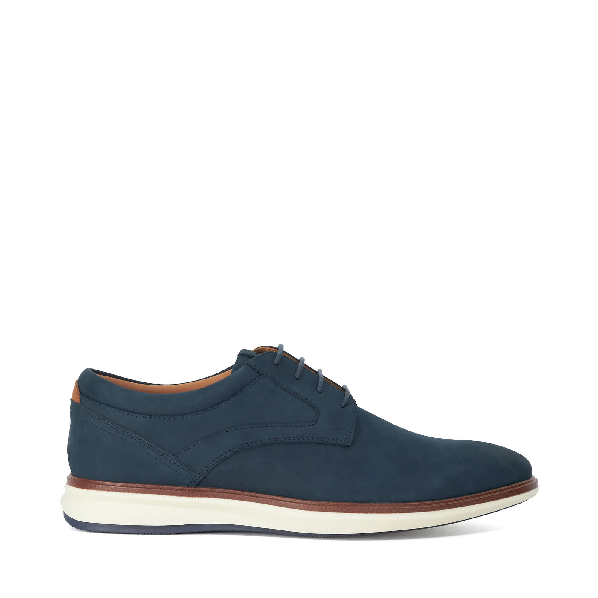 Dune London Mens Brydon - Leather Lace-Up Hybrid Shoes - Navy