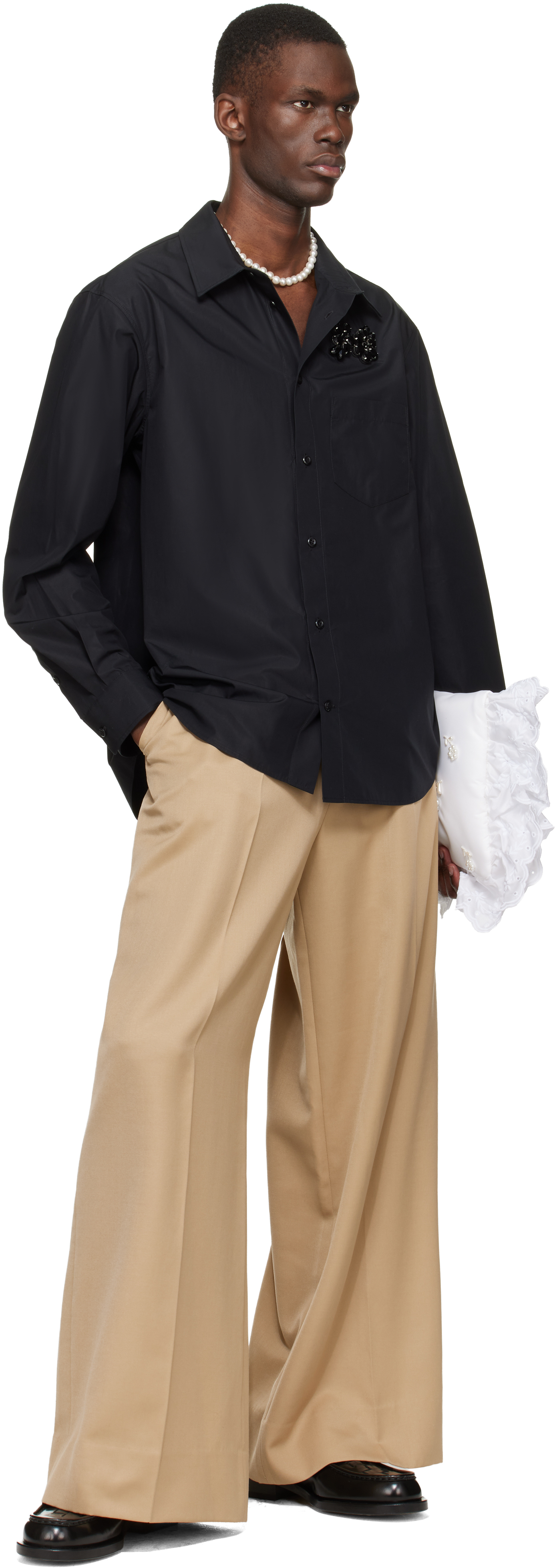 Black Embellished Classic Shirt