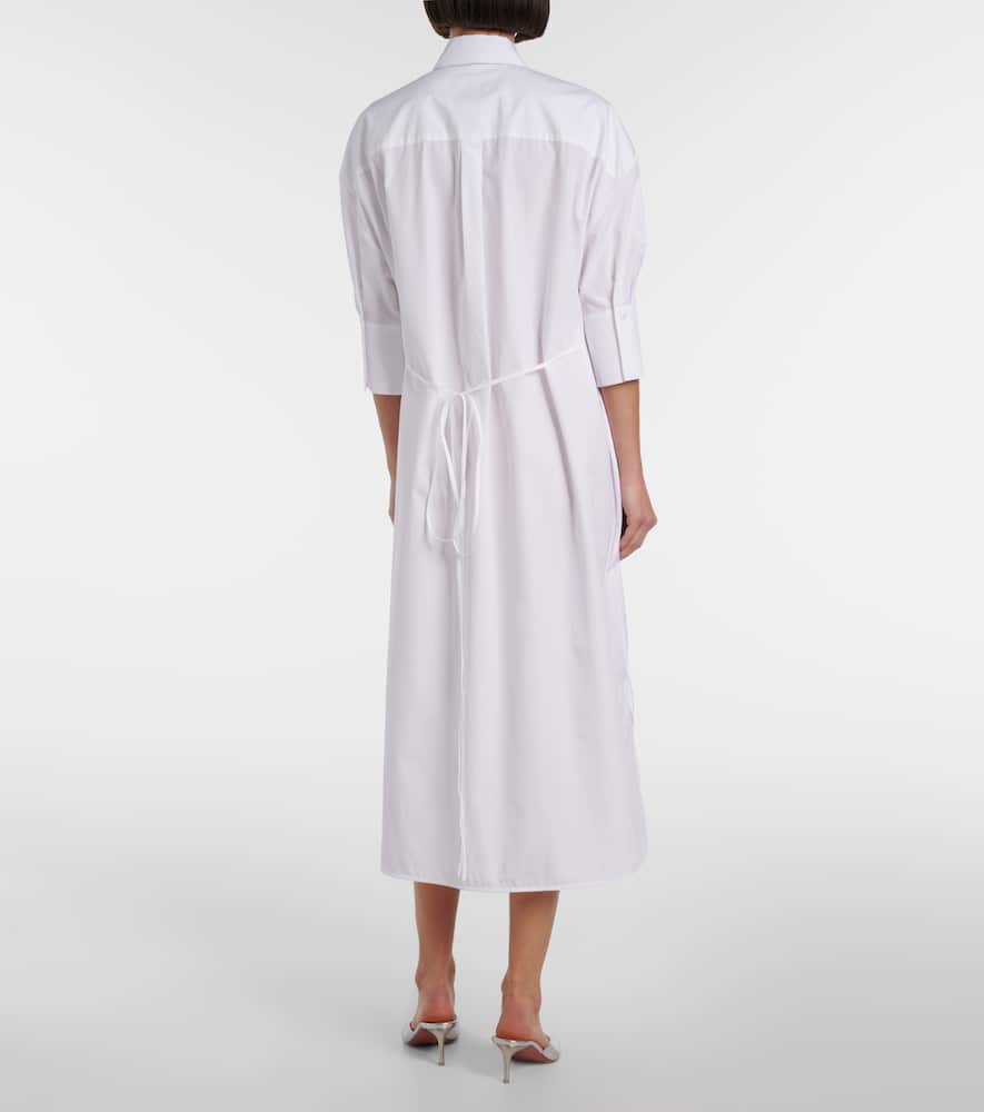 Embroidered cotton poplin shirt dress