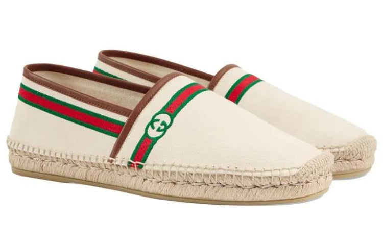 (WMNS) Embroidered Espadrilles 'Interlocking G - White'