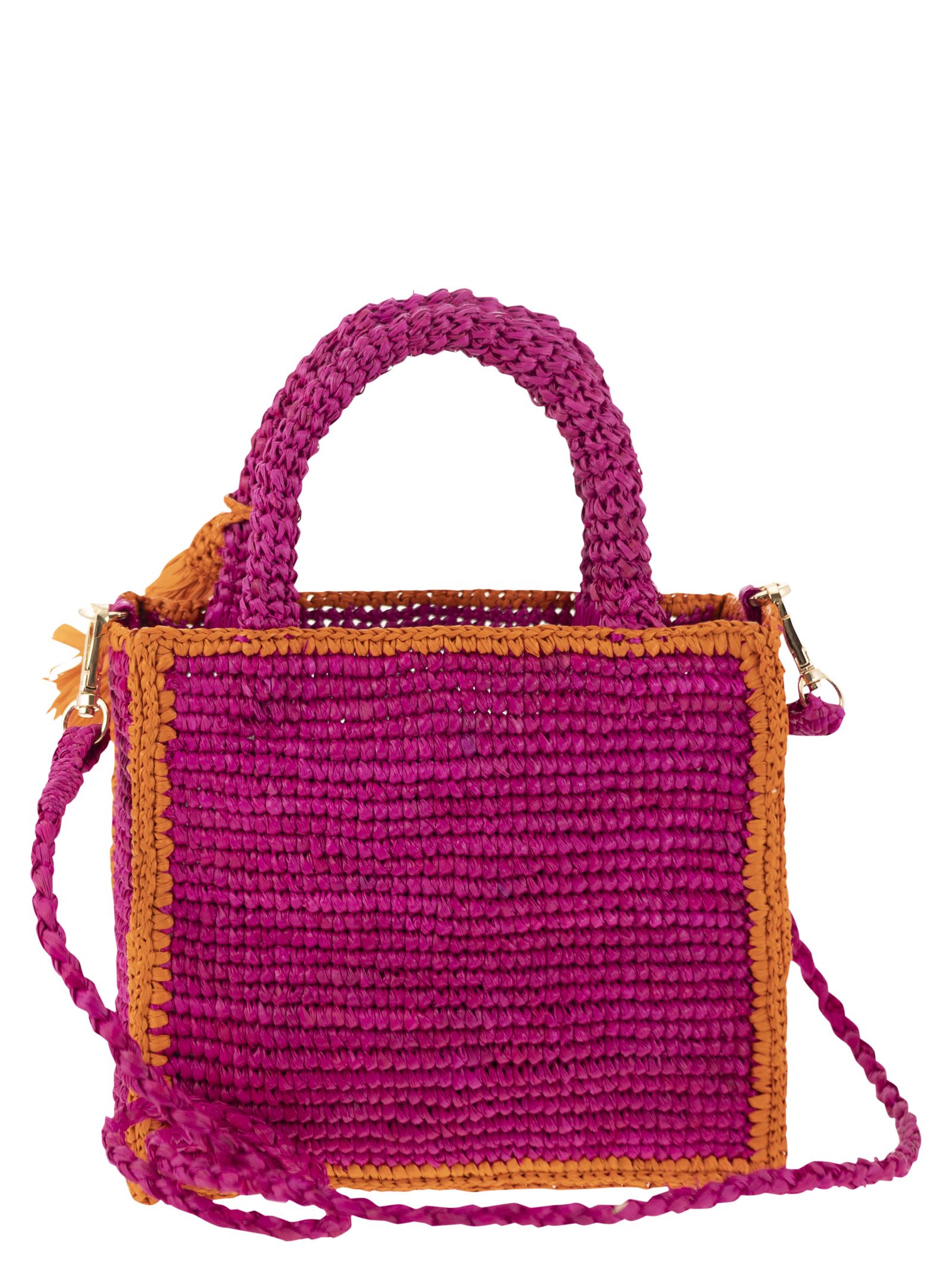 Vanity - Mini Raffia Bag With Embroidery