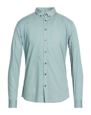 Man Shirt Light green Size 15 ¾ Cotton, Elastane