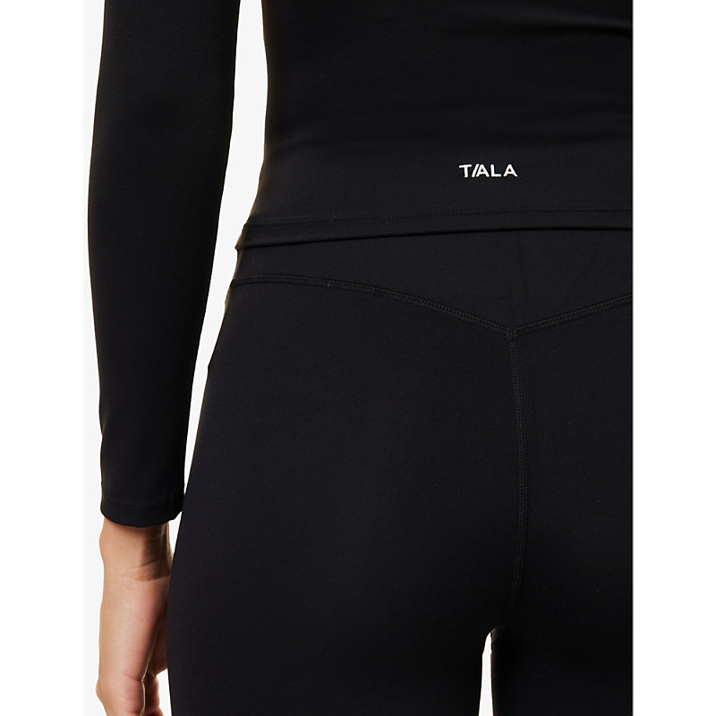 Womens Shadow Black Dayflex Long-sleeved Stretch-recycled Nylon T-shirt 