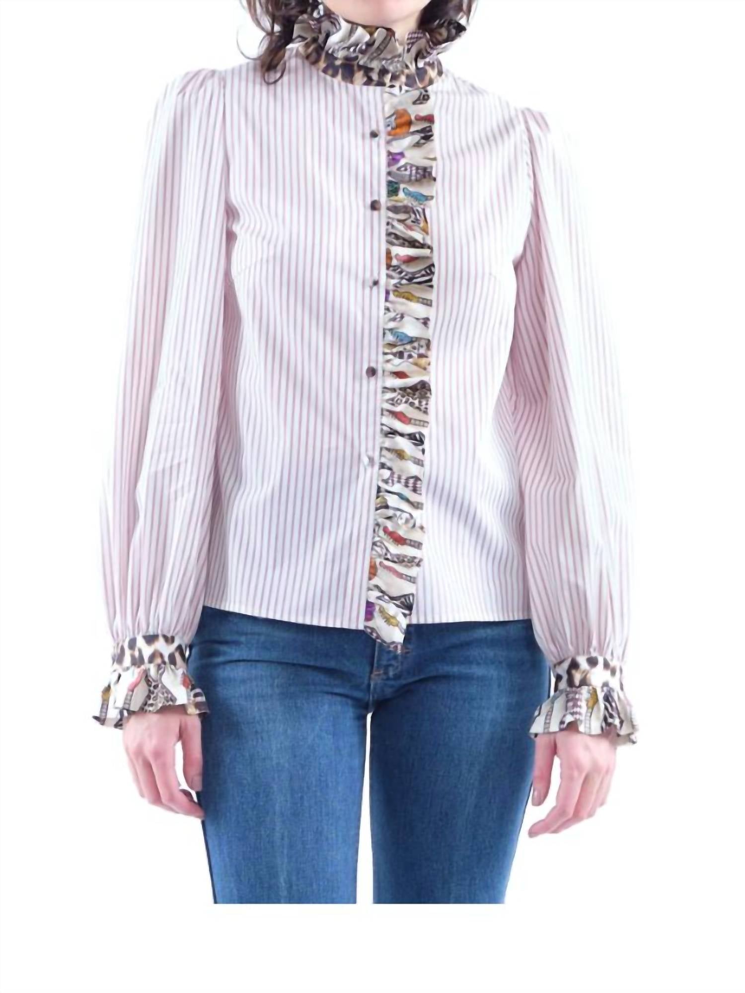Baronne Top In Raye Bordeaux