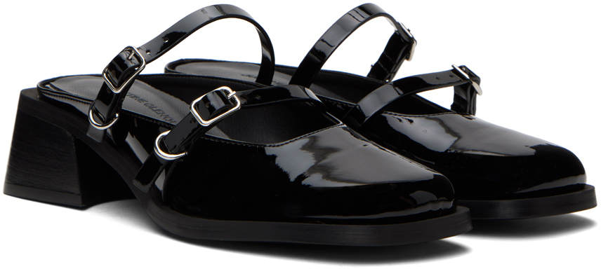 Justine Clenquet Black Andie Patent Mules