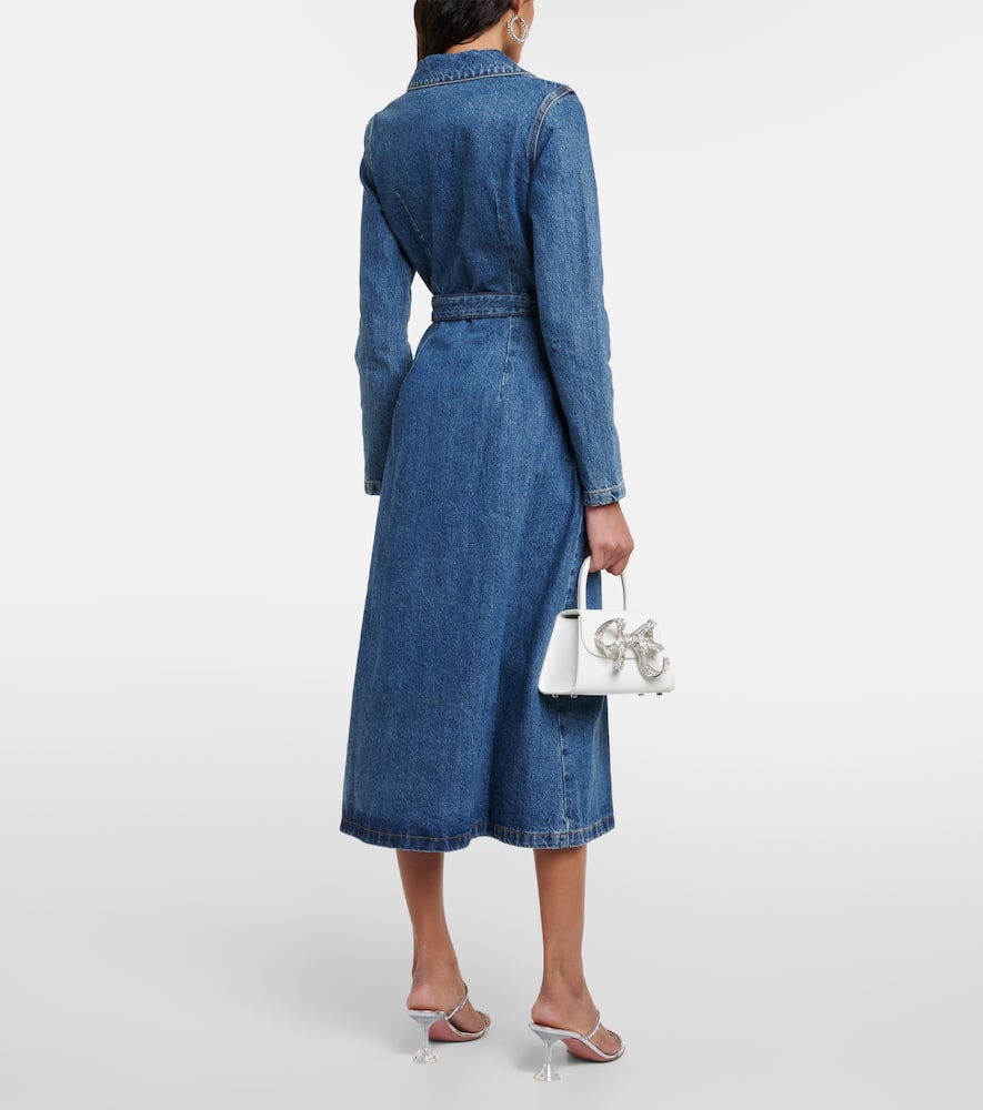 Self-Portrait Belted denim midi dress