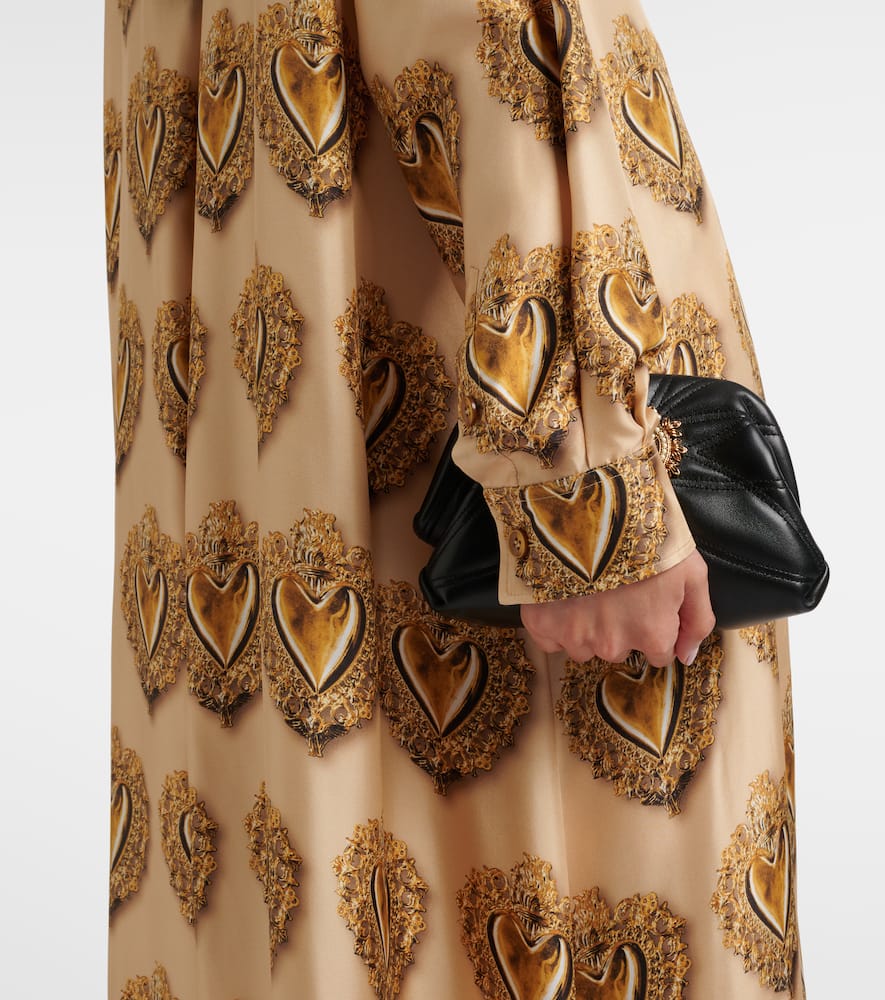 Printed silk shirt dress