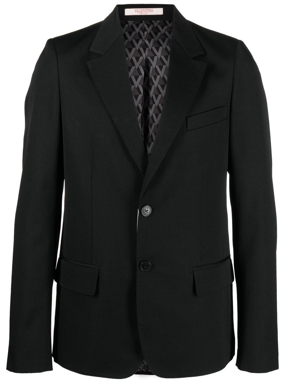 Single-breasted virgin wool blazer - Black